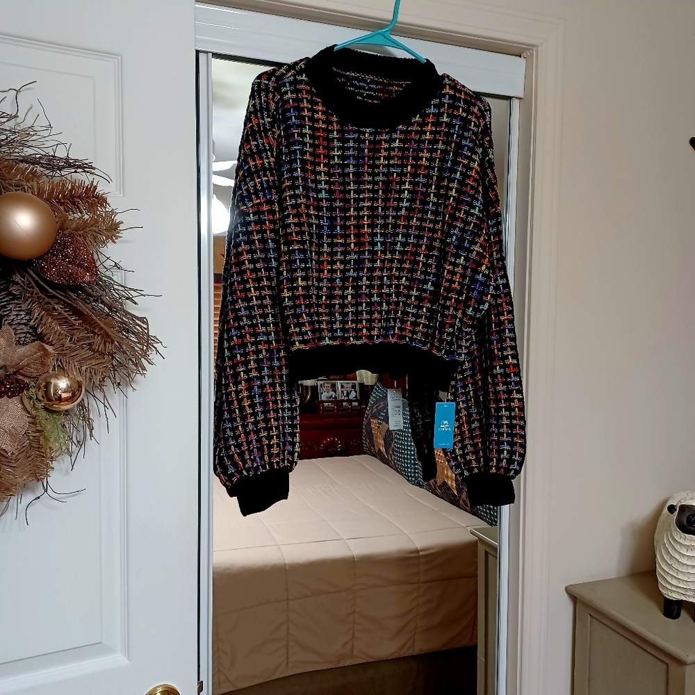 Cupshe Multicolor Knit Sweater with Black Details